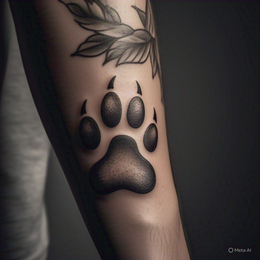 Pet Memorial Paw Print Tattoo
