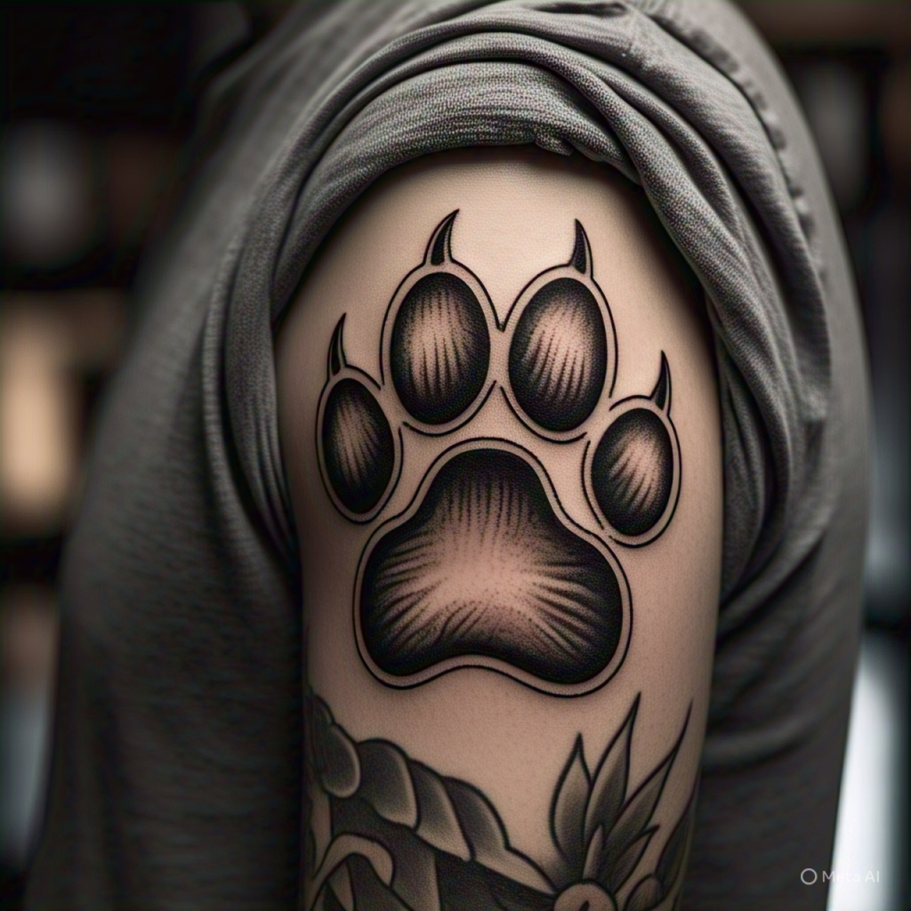 Pet Memorial Paw Print Tattoo