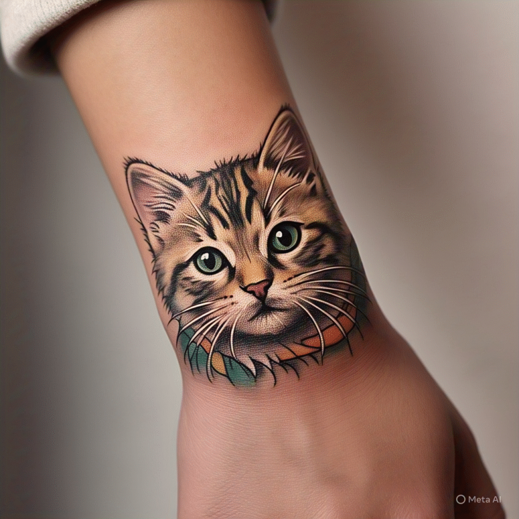pet memorial tattoo cat